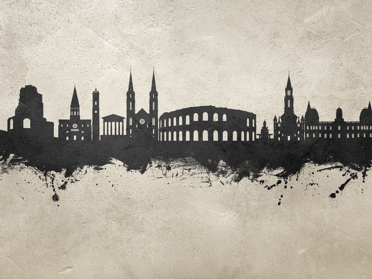 Nîmes France Skyline Concrete Mural Wallpaper - pure wallpaper artwork