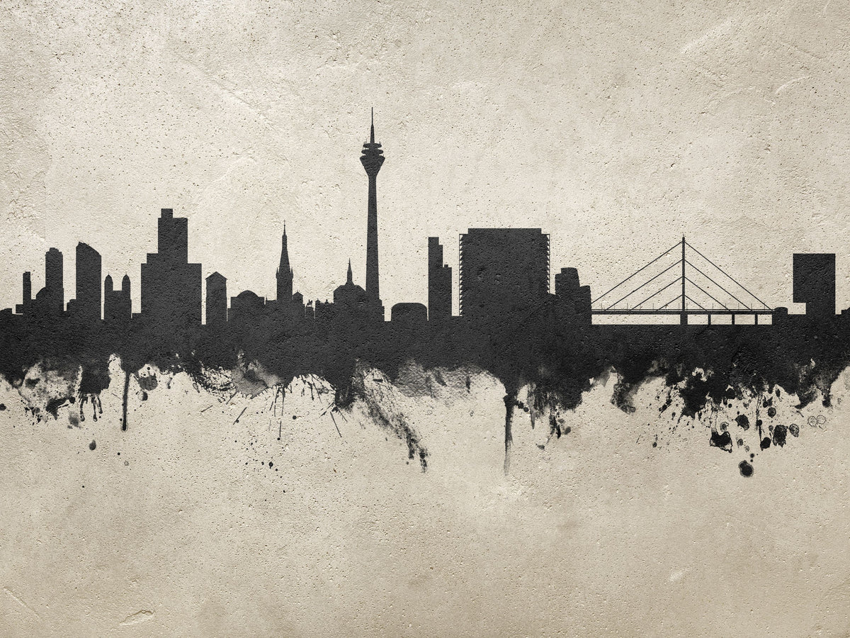 Düsseldorf Germany Skyline Concrete Mural Wallpaper - pure wallpaper artwork