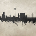 Düsseldorf Germany Skyline Concrete Mural Wallpaper - pure wallpaper artwork
