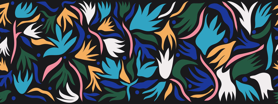 Tulip Cut Out, Dark Mural Wallpaper
