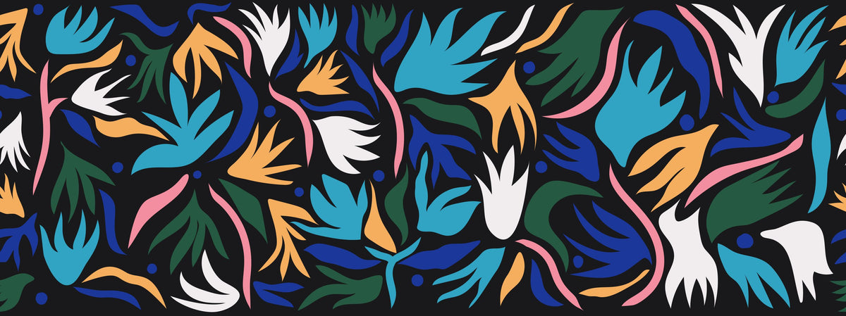 Tulip Cut Out, Dark Mural Wallpaper - pure wallpaper artwork