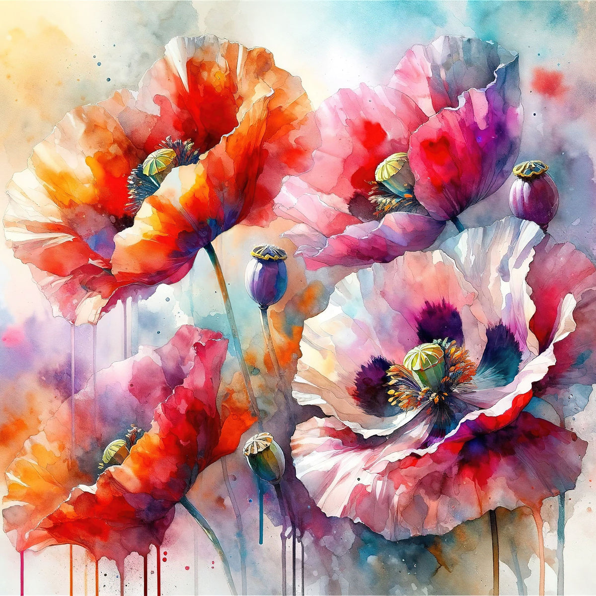 Intense Floral Radiance Mural Wallpaper - pure wallpaper artwork