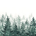 Juniper Treetops, Watercolor Mural Wallpaper - pure wallpaper artwork