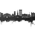 Maidstone England Skyline Black & White Mural Wallpaper - pure wallpaper artwork