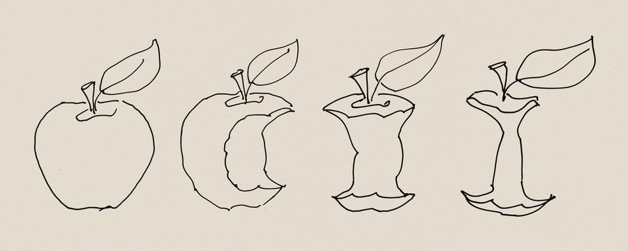 Line Apples Mural Wallpaper
