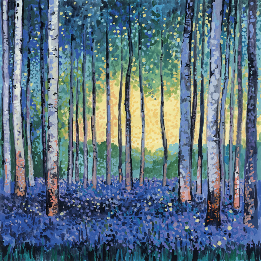 Birch Forest Flower Garden Mural Wallpaper
