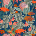 Orange Fish & Proteas Mural Wallpaper - pure wallpaper artwork