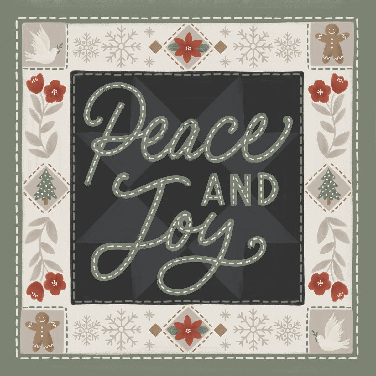 Quilted Christmas III Mural Wallpaper - pure wallpaper artwork