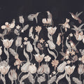 Tulips & Birds, Midnight Mural Wallpaper - pure wallpaper artwork
