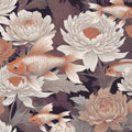 Dancing Fish, Dusty Orange Mural Wallpaper - pure wallpaper artwork