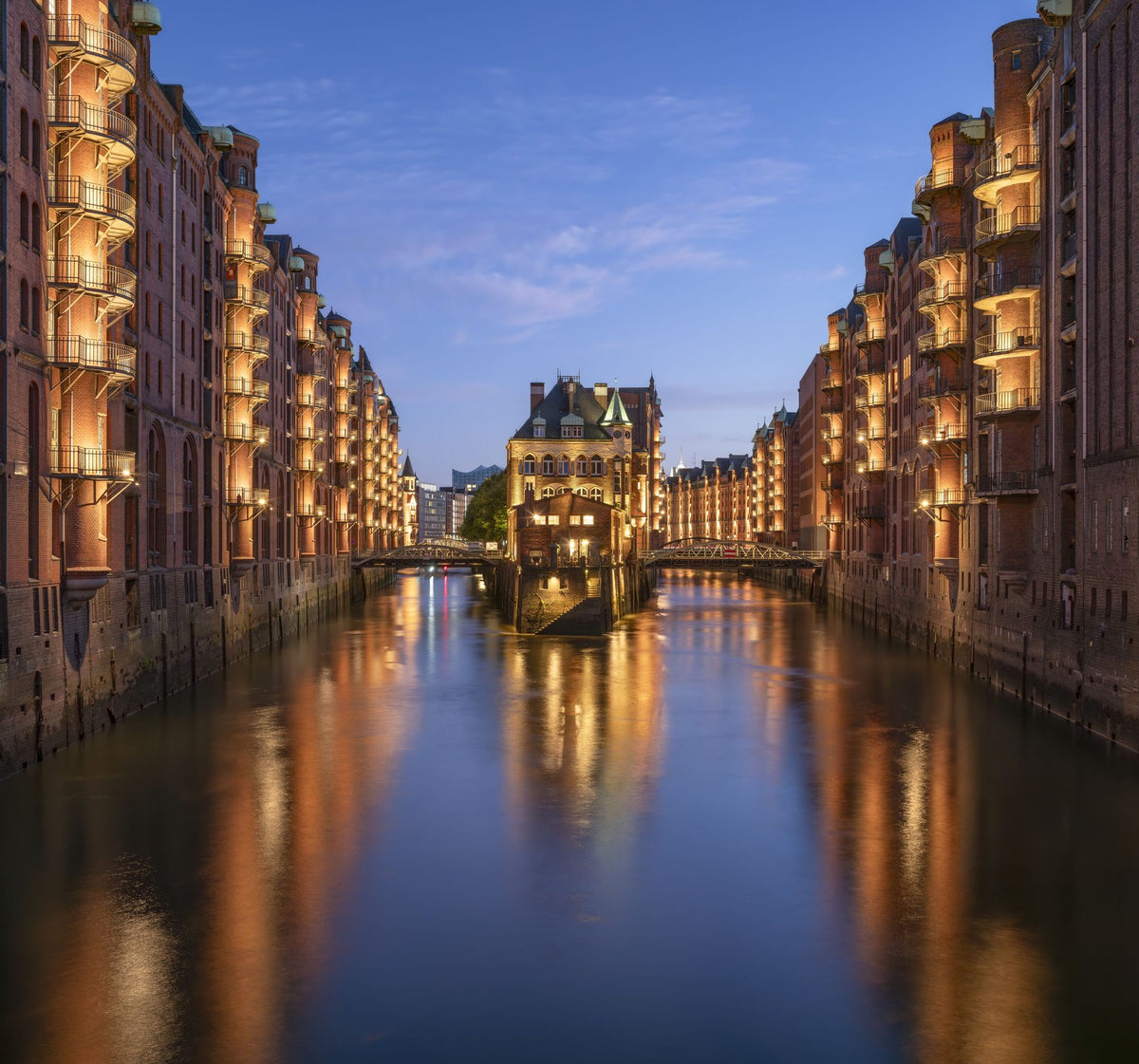 Canal Twilight Mural Wallpaper - pure wallpaper artwork