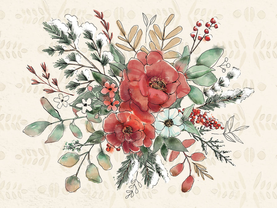 Festive Blooms VIII Mural Wallpaper