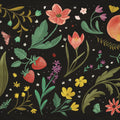 Spring Botanical Black Mural Wallpaper - pure wallpaper artwork