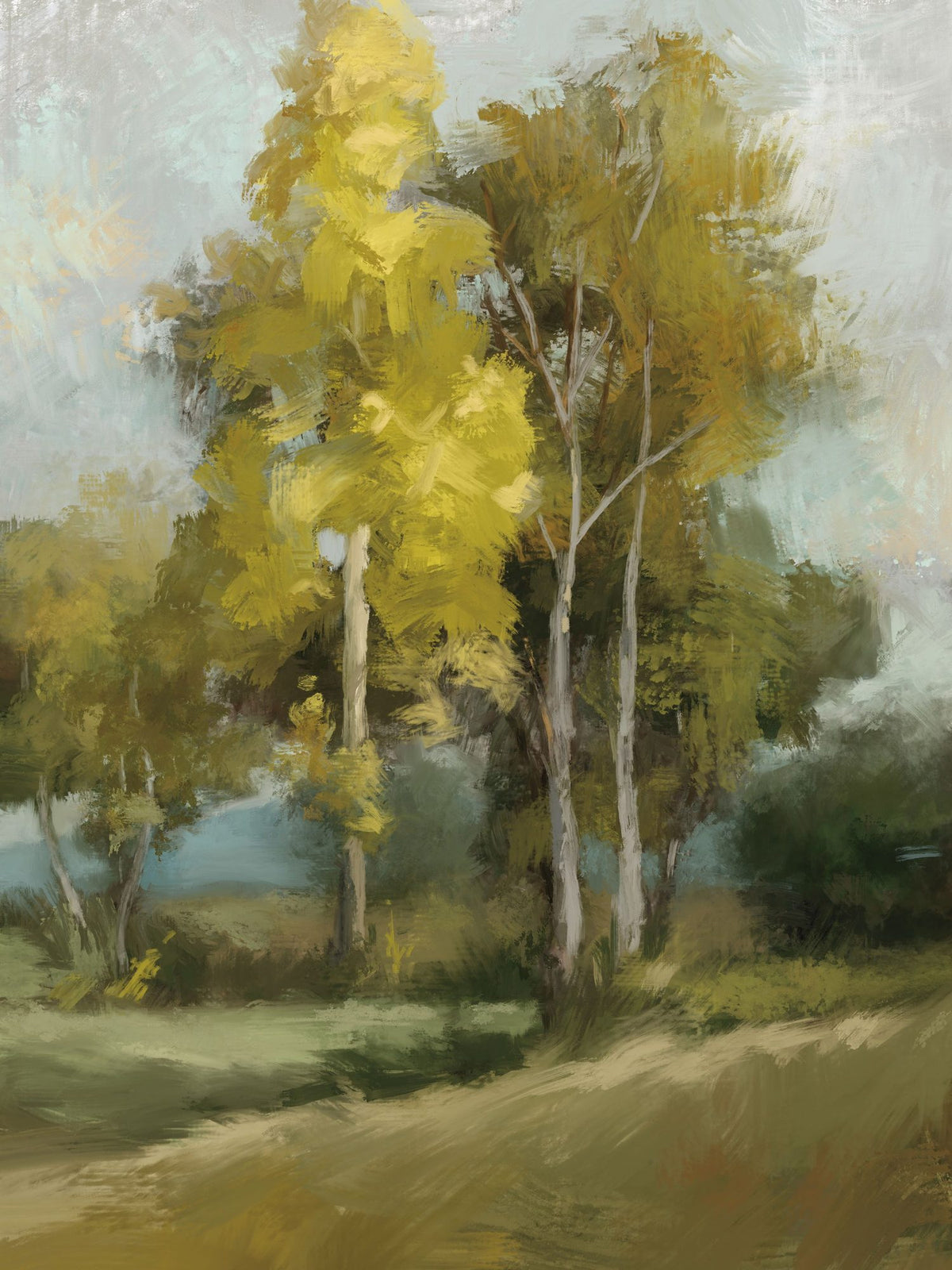 Pair of Trees II Mural Wallpaper - pure wallpaper artwork