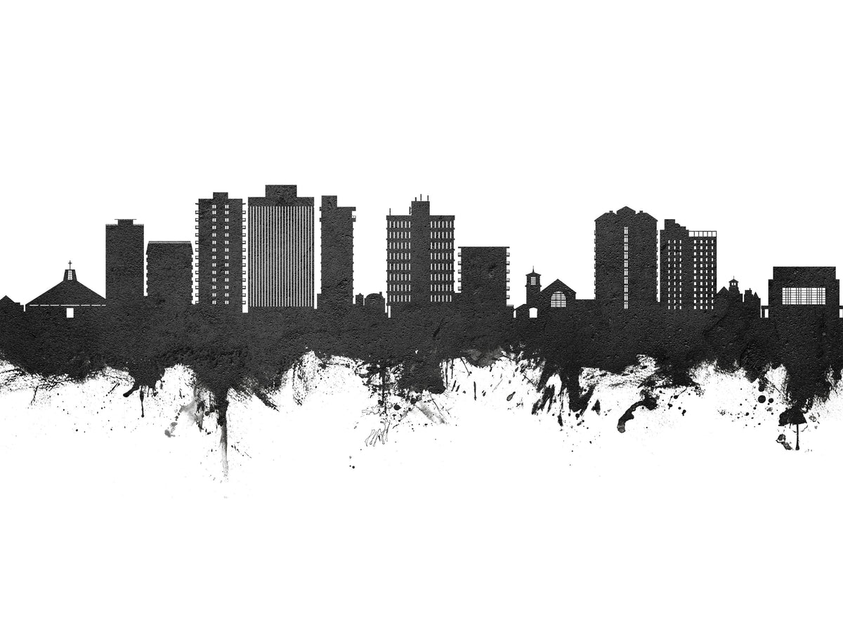 San Mateo California Skyline Black & White Mural Wallpaper - pure wallpaper artwork