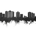 San Mateo California Skyline Black & White Mural Wallpaper - pure wallpaper artwork