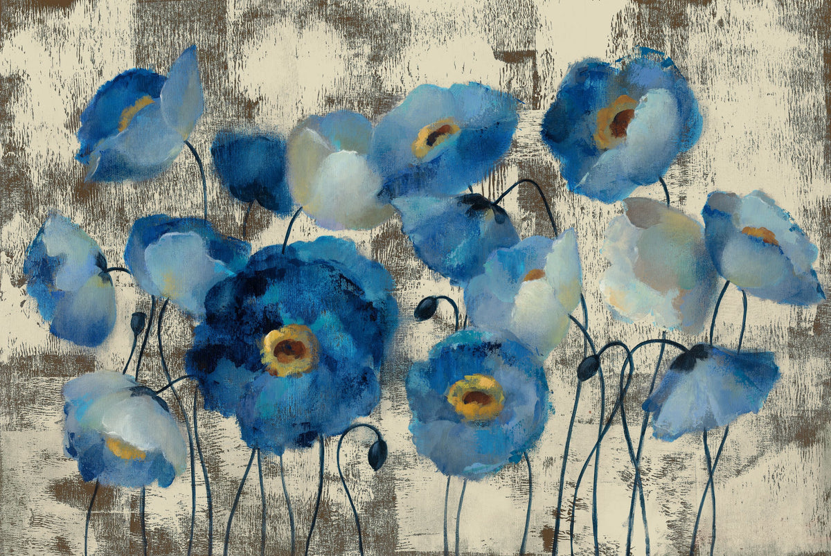 Aquamarine Floral Mural Wallpaper - pure wallpaper artwork
