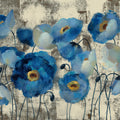 Aquamarine Floral Mural Wallpaper - pure wallpaper artwork