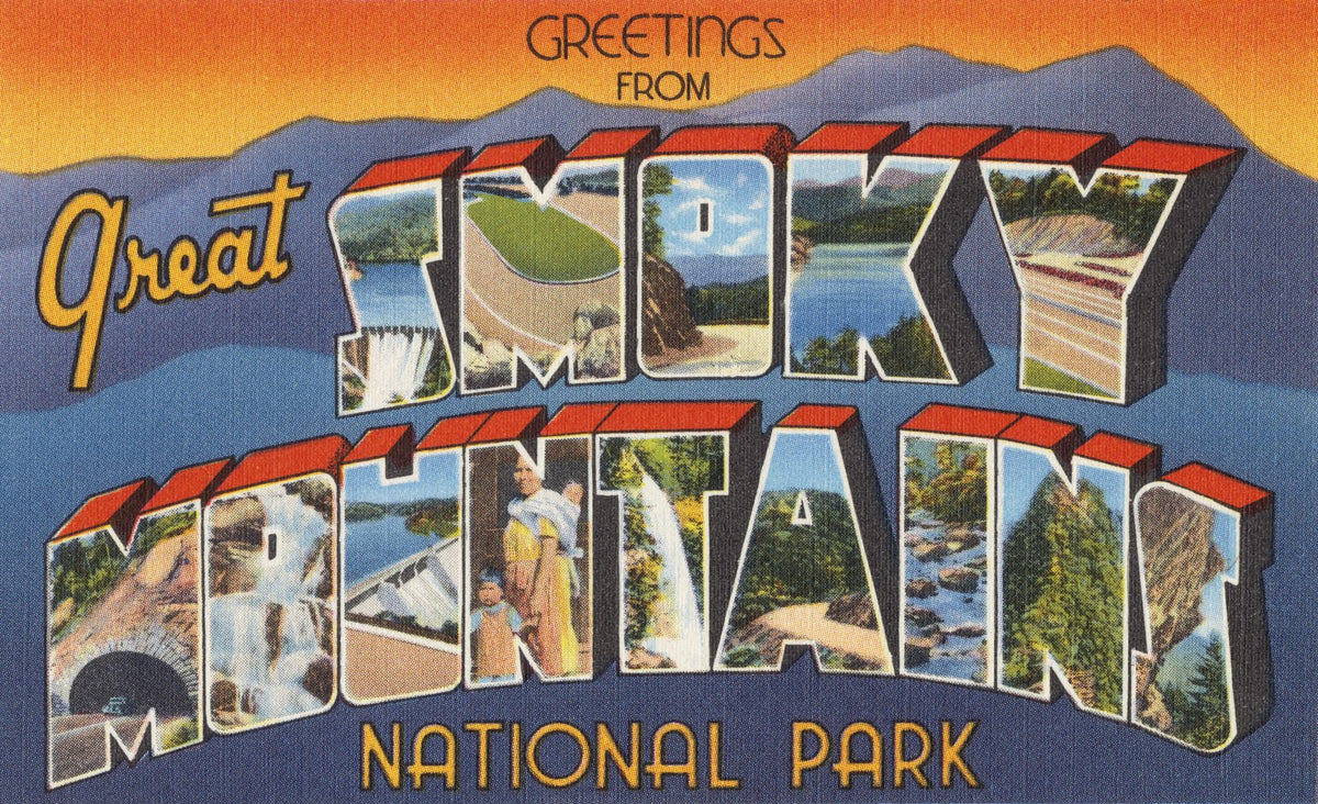 Greetings From Smokey Mountains Mural Wallpaper - pure wallpaper artwork