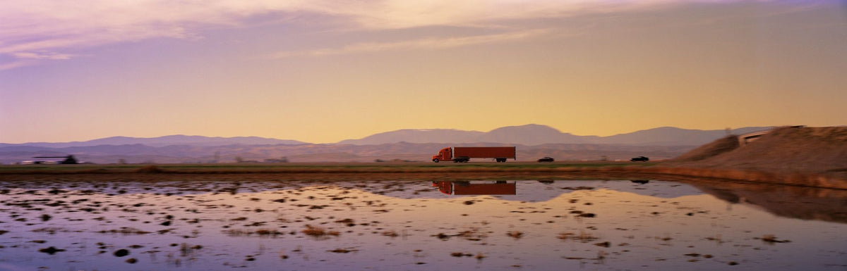 Sunset Trucker's Journey Mural Wallpaper - pure wallpaper artwork