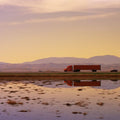 Sunset Trucker's Journey Mural Wallpaper - pure wallpaper artwork
