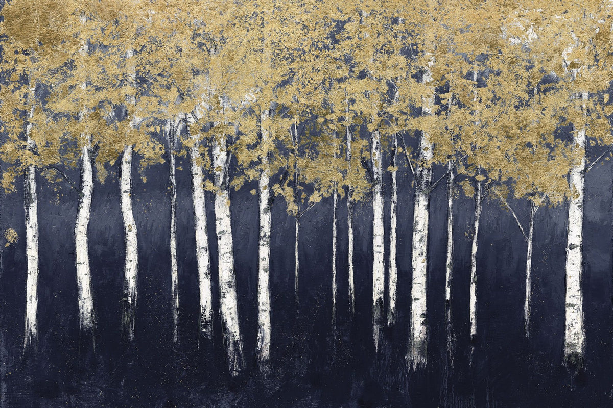 Shimmering Forest Indigo Mural Wallpaper - pure wallpaper artwork