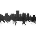 Richmond Virginia Skyline Black & White Mural Wallpaper - pure wallpaper artwork