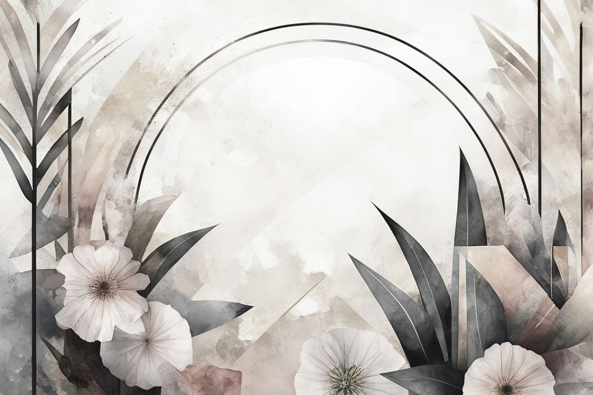 Floral Abstract Soft Mural Wallpaper - pure wallpaper artwork