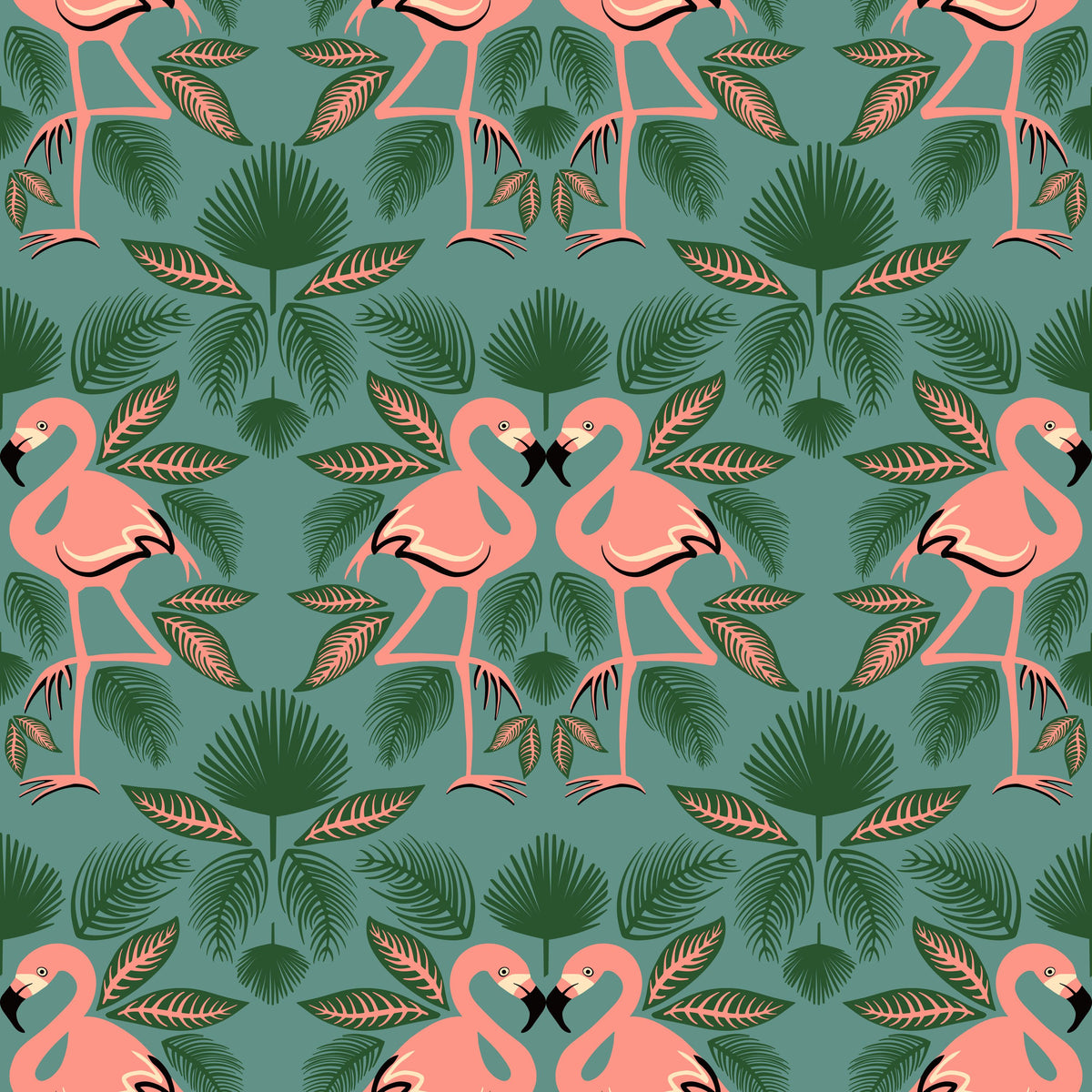 Flamingo Friends Mural Wallpaper - pure wallpaper artwork