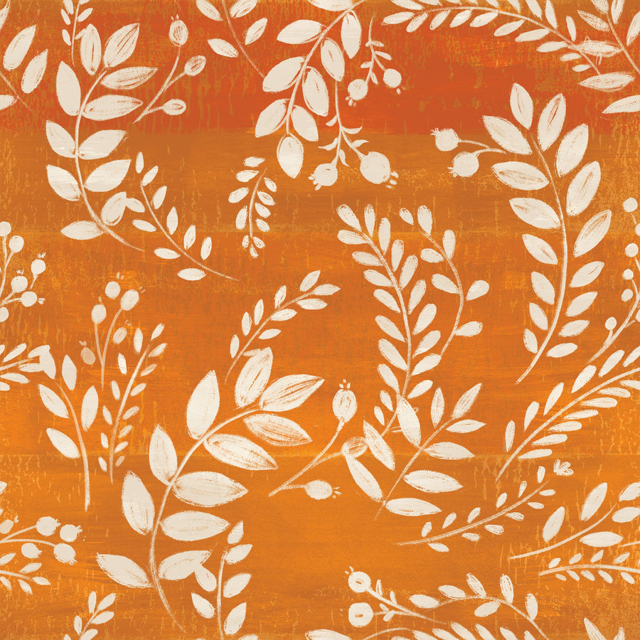 Harvest Sprig Orange Mural Wallpaper