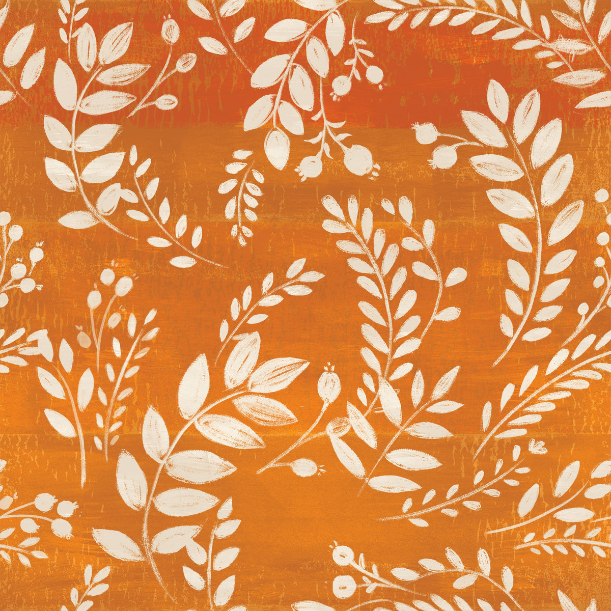 Harvest Sprig Orange Mural Wallpaper - pure wallpaper artwork