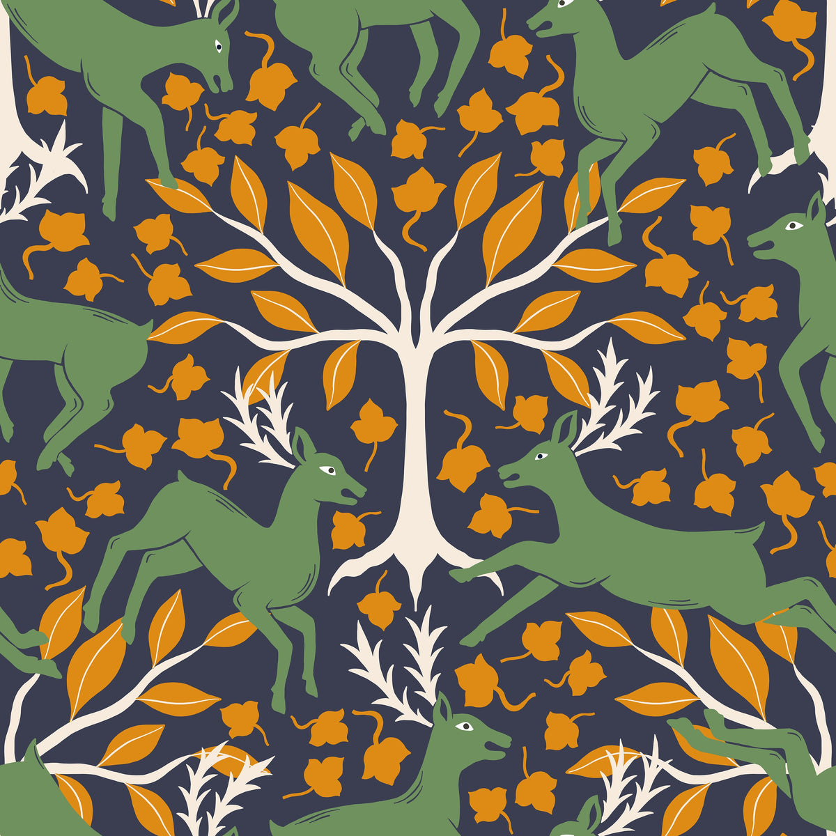 The Deers of Devon Mural Wallpaper - pure wallpaper artwork