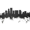 Portland Oregon Skyline Black & White Mural Wallpaper - pure wallpaper artwork
