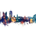 Chisinau Moldova Skyline Blue & Bronze Mural Wallpaper - pure wallpaper artwork