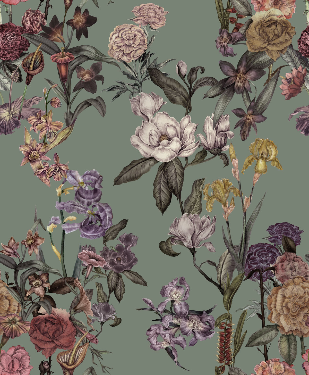 Floral Gaze, Laurel Mural Wallpaper - pure wallpaper artwork