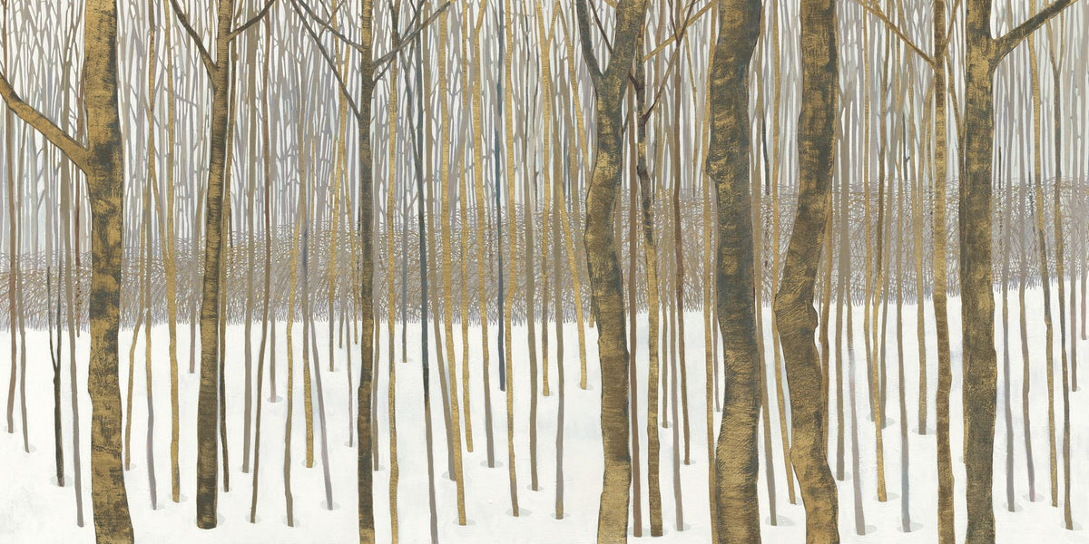 Woods in Winter Gold Mural Wallpaper - pure wallpaper artwork