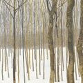 Woods in Winter Gold Mural Wallpaper - pure wallpaper artwork