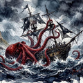 The Octopus Beast Mural Wallpaper - pure wallpaper artwork