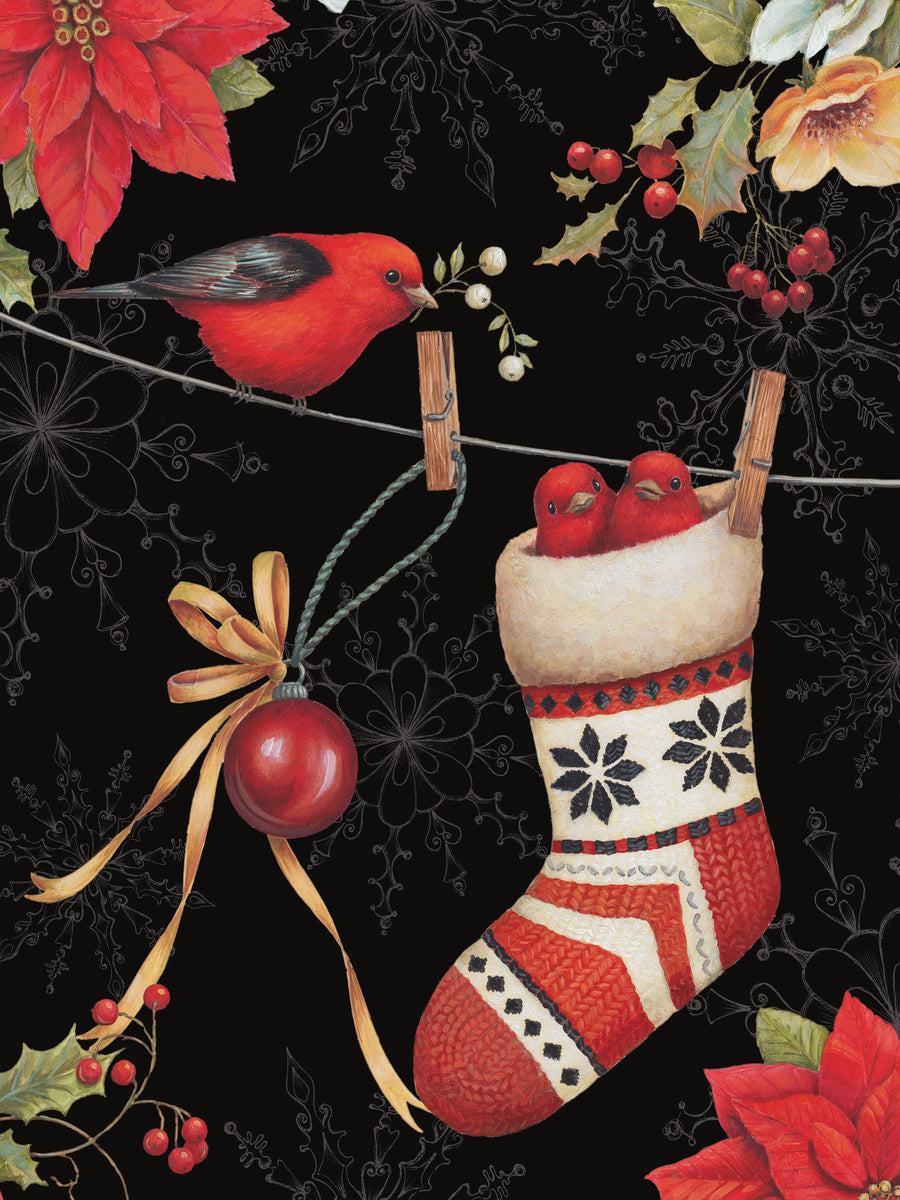 Holiday Wings V Dark Mural Wallpaper