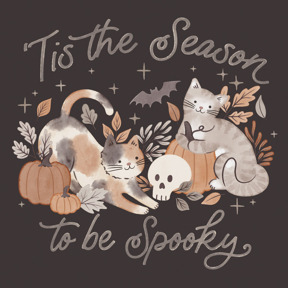 Pumpkins and Paws II Dark Mural Wallpaper - pure wallpaper artwork