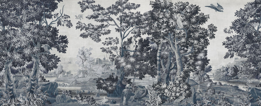 Enchanted Grove Tapestry, Blues Mural Wallpaper