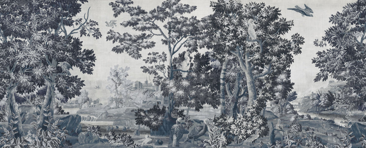Enchanted Grove Tapestry, Blues Mural Wallpaper - pure wallpaper artwork