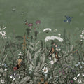 Meadow Finds Green Mural Wallpaper - pure wallpaper artwork