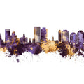 Halifax Canada Skyline Purple & Gold Mural Wallpaper - pure wallpaper artwork