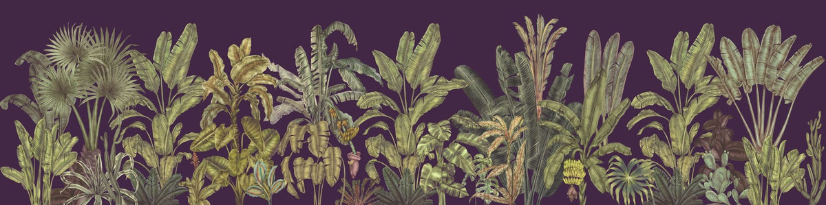 Madagascar Foliage, Plum Mural Wallpaper - pure wallpaper artwork