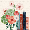 Books and Blooms I Mural Wallpaper - pure wallpaper artwork