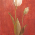 White Tulips on Red Mural Wallpaper - pure wallpaper artwork