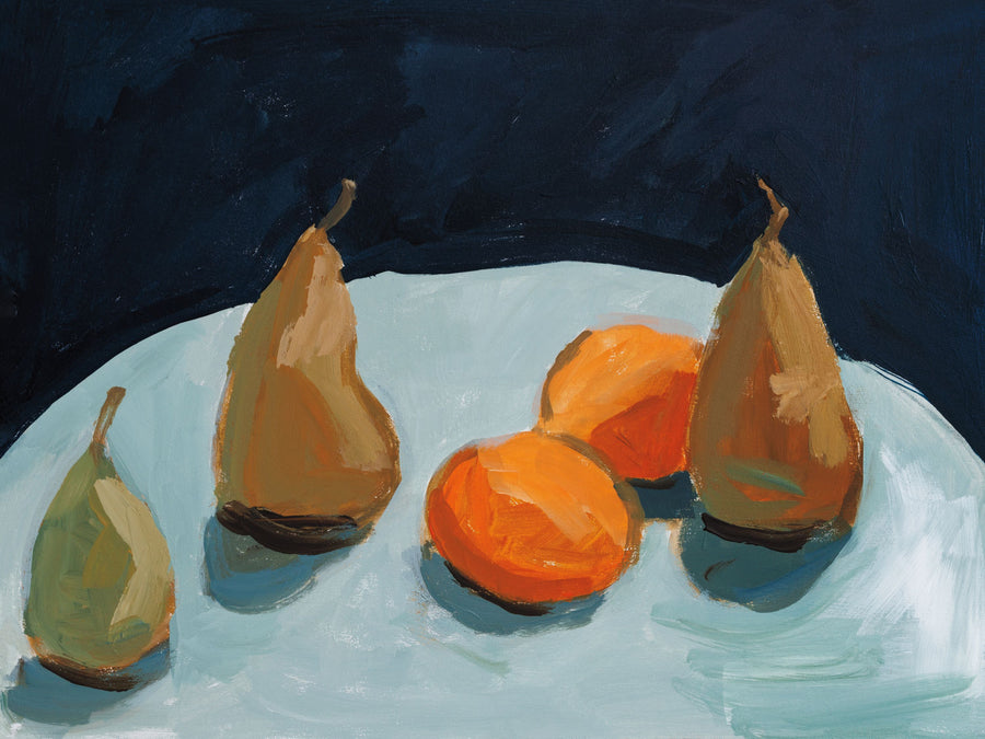 Pear and Orange Mural Wallpaper