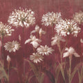 Garden Flowers on Burgundy Mural Wallpaper - pure wallpaper artwork