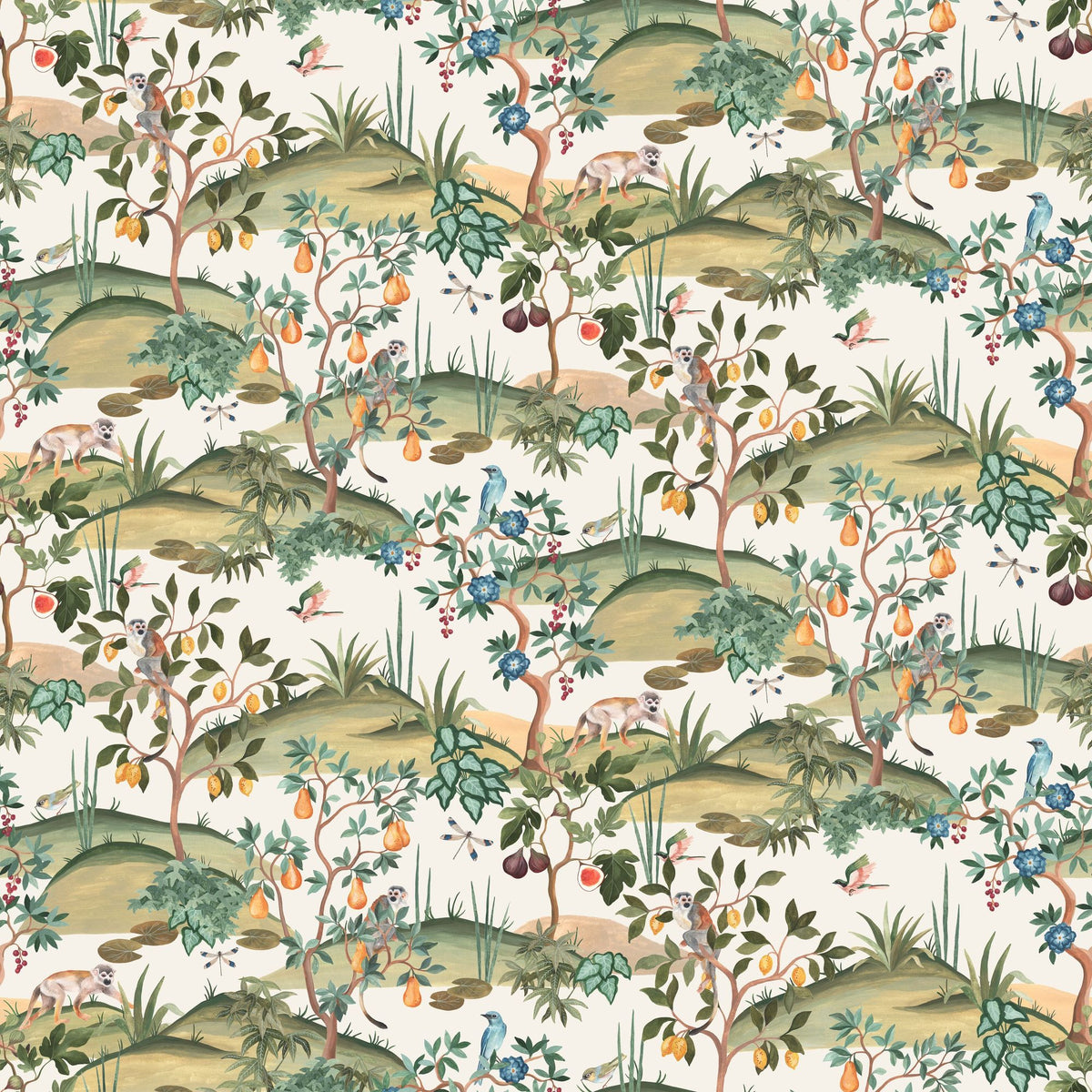Orchard Reverie Pattern, Cream Mural Wallpaper - pure wallpaper artwork